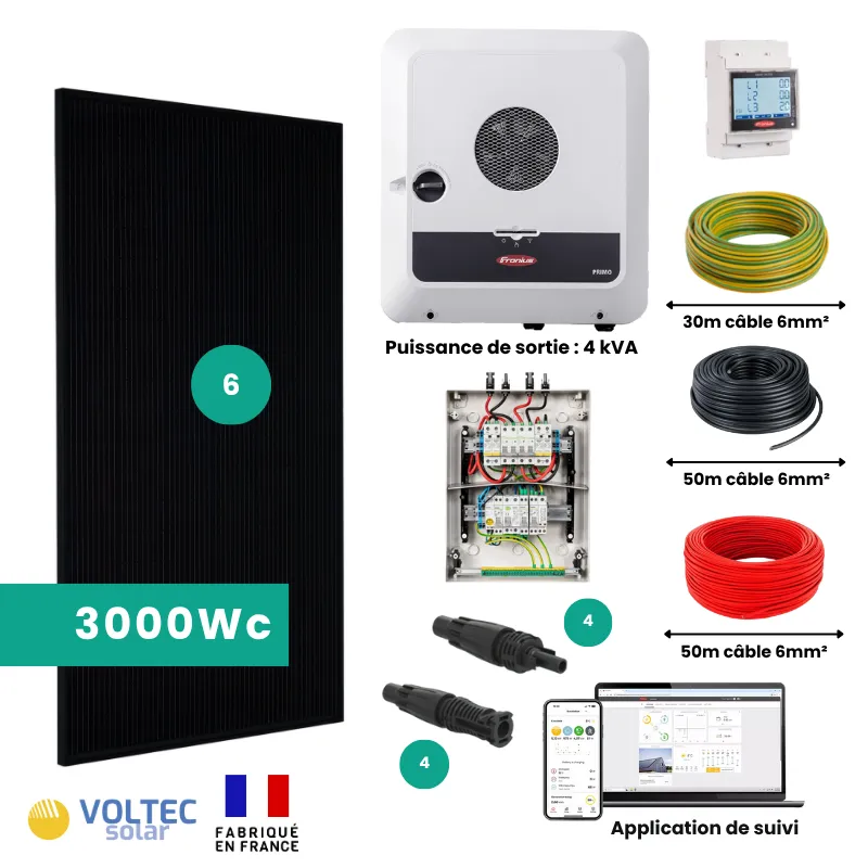 SUNETHIC Kit Solaire Onduleur Hybride 3 kWc T3000 - Fronius