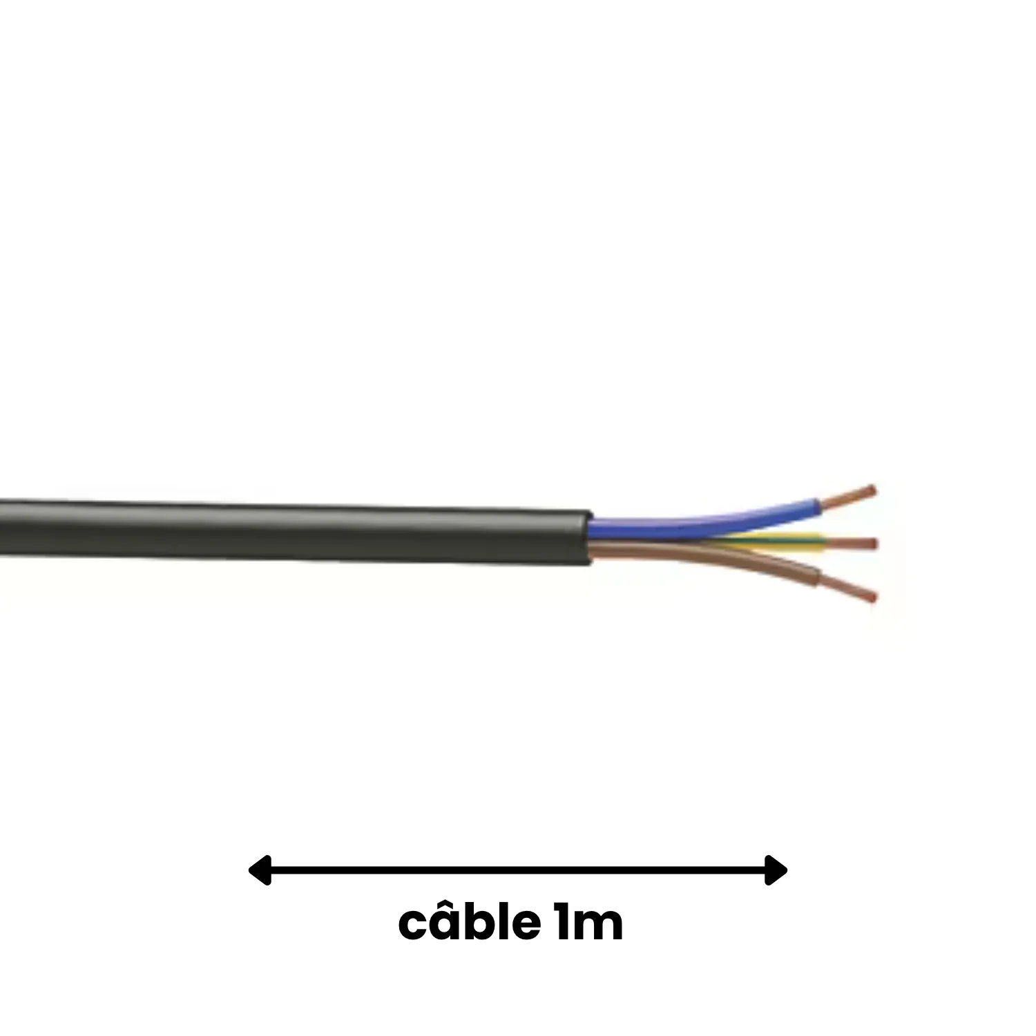 Câble 3G2.5 souple H07RNF - 1M