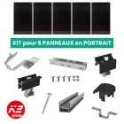 Kit de fixation tuiles - K2 Systems -1 X 5 panneaux en portrait