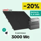 SUNETHIC Kit solaire E3000 Longi Plug and Play - Batterie 5,4 kWh