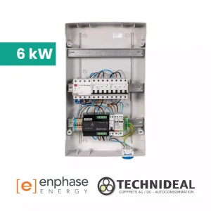 TECHNIDEAL – COF-6K-QRELAY – ENPHASE Coffret AC micro onduleur monophasé Enphase 3-6kW (2xC20) + 2 Q Relais (QR) + Place Passerelle
