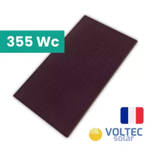 Panneau solaire 355Wc ABF - Voltec Solar - TARKA 126 VSMS 355W RUBIS - Cadre rouge RAL 3007 - Fond rouge/noir - Verre mat anti-éblouissement - Courant Isc 10A - 2 Boites de Jonction - Câble 2 x 140cm 1042 x 35 mm - Compatible micro-onduleurs et optimiseurs