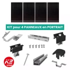 Kit de fixation tuiles - K2 Systems - 1 X 4 panneau en portrait