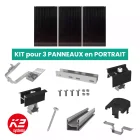 Kit de fixation Tuiles - K2 Systems - 1 X 3 panneau en portrait