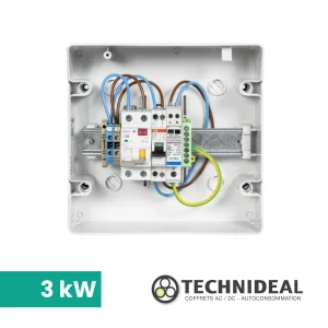 TECHNIDEAL – Coffret AC 0-3K monophasé 20A – Parafoudre AC – (haute immunité)