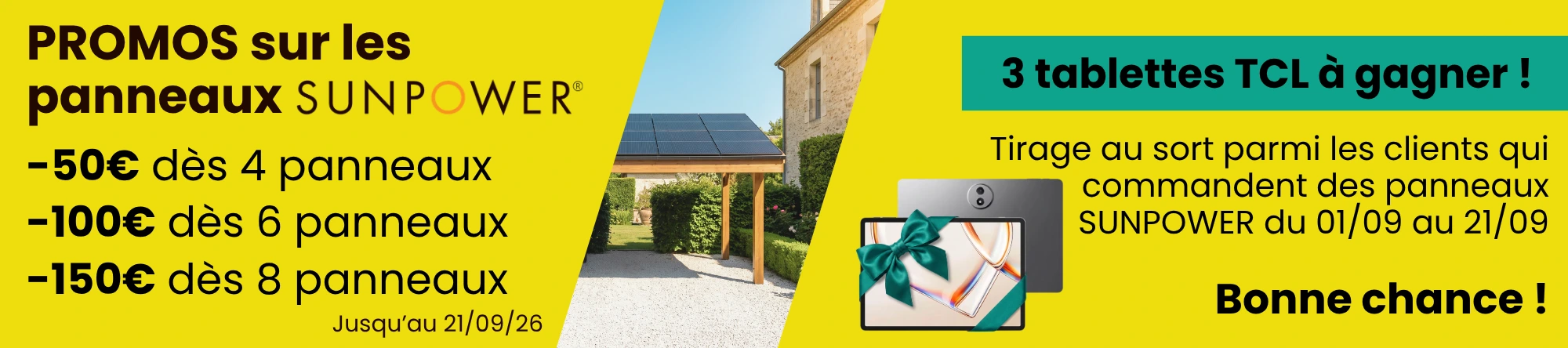 Promotion kits solaires sunpower