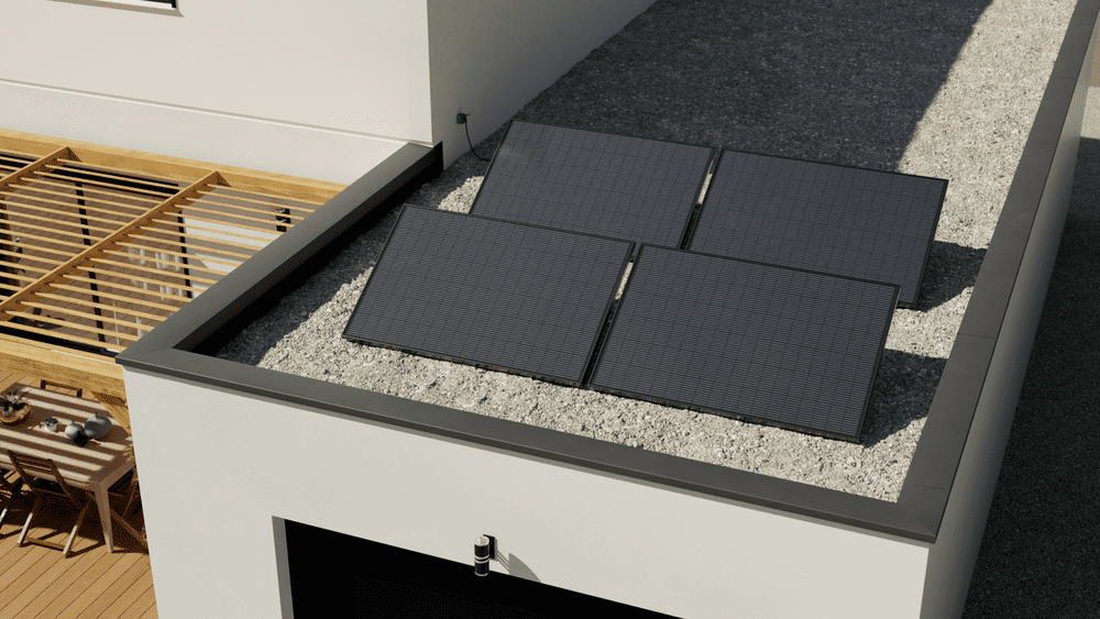 panneau solaire sur toit plat