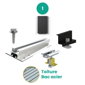 kit de fixation panneau solaire bac acier toiture