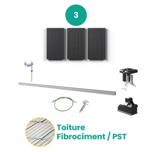 kit de fixation 3 panneaux solaires toit fibrociment PST