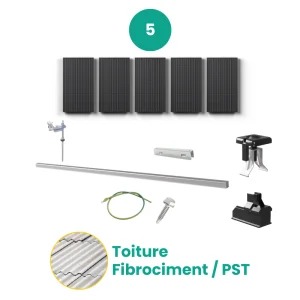 kit de fixation 5 panneaux solaires toit en tôle ondulée PST ESDEC