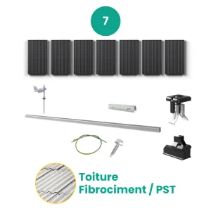 kit de fixation 7 panneaux solaires toit fibrociment tôle PST ESDEC