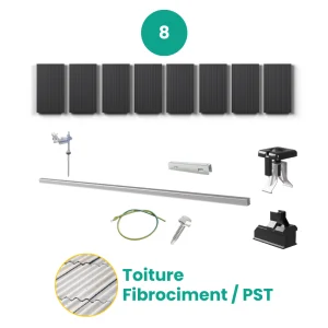 kit fixation 8 panneaux solaires toit fibrociment PST ESDEC