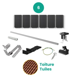 kit de fixation 6 panneaux solaires toit tuiles ESDEC