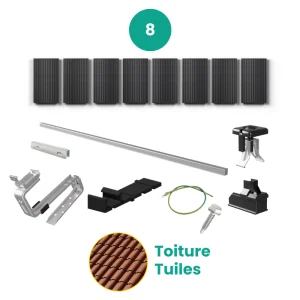 kit de fixation 8 panneaux toit tuiles ESDEC