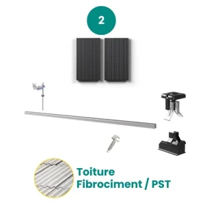 Kit de fixation fibrociment / PST - ESDEC - 1 X 2 panneaux en portrait ou paysage