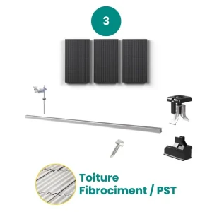 Kit de fixation fibrociment / PST - ESDEC - 1 X 3 panneaux en portrait ou paysage