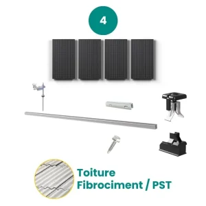 Kit de fixation fibrociment / PST - ESDEC - 1 X 4 panneaux en portrait ou paysage