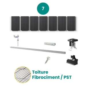 Kit de fixation fibrociment / PST - ESDEC - 1 X 7 panneaux en portrait ou paysage