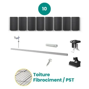 Kit de fixation fibrociment / PST - ESDEC - 1 X 10 panneaux en portrait ou paysage