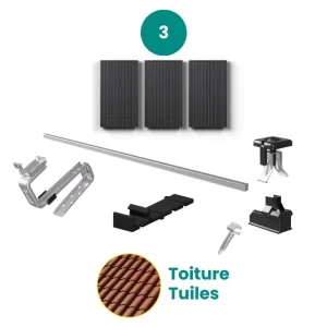 Kit de fixation tuiles - ESDEC - 1 X 3 panneaux en portrait ou paysage