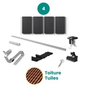 Kit de fixation tuiles - ESDEC - 1 X 4 panneaux en portrait ou paysage