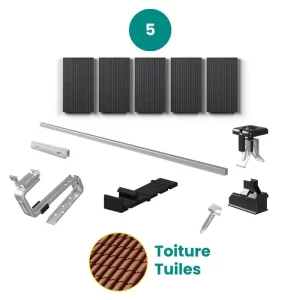 Kit de fixation tuiles - ESDEC - 1 X 5 panneaux en portrait ou paysage