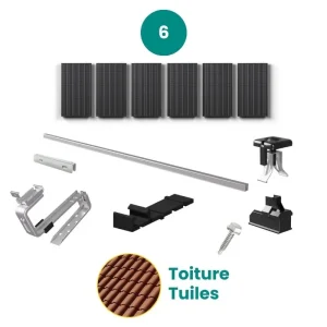 Kit de fixation tuiles - ESDEC - 1 X 6 panneaux en portrait ou paysage