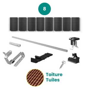 Kit de fixation tuiles - ESDEC - 1 X 8 panneaux en portrait ou paysage