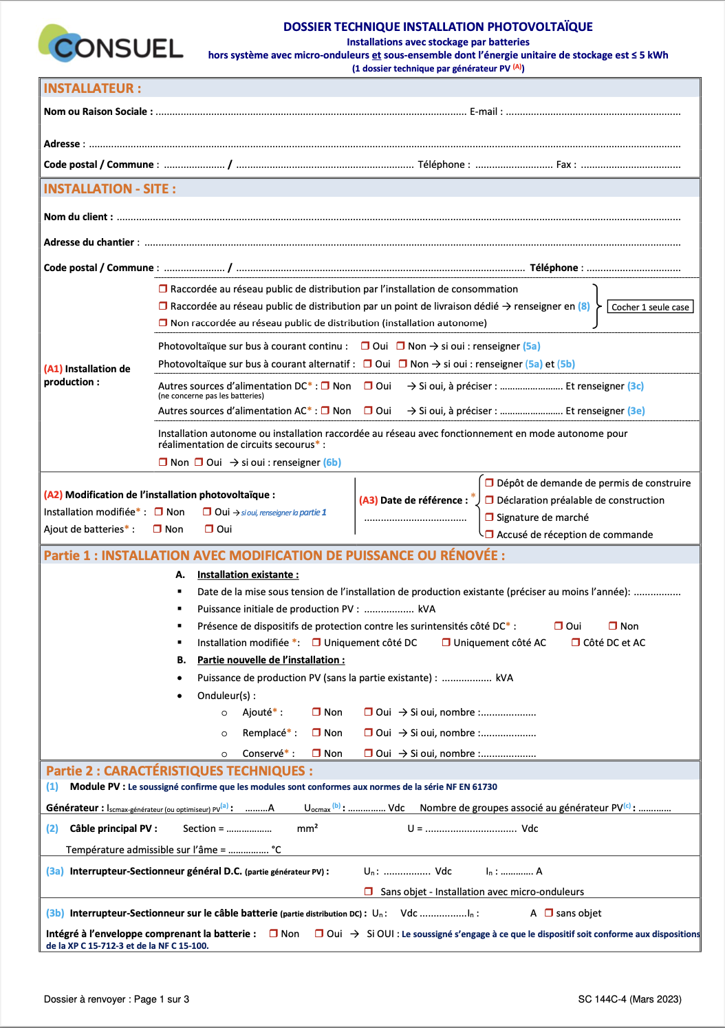 CONSUEL PANNEAU SOLAIRE ATTESTATION CONFORMITÉ 2024