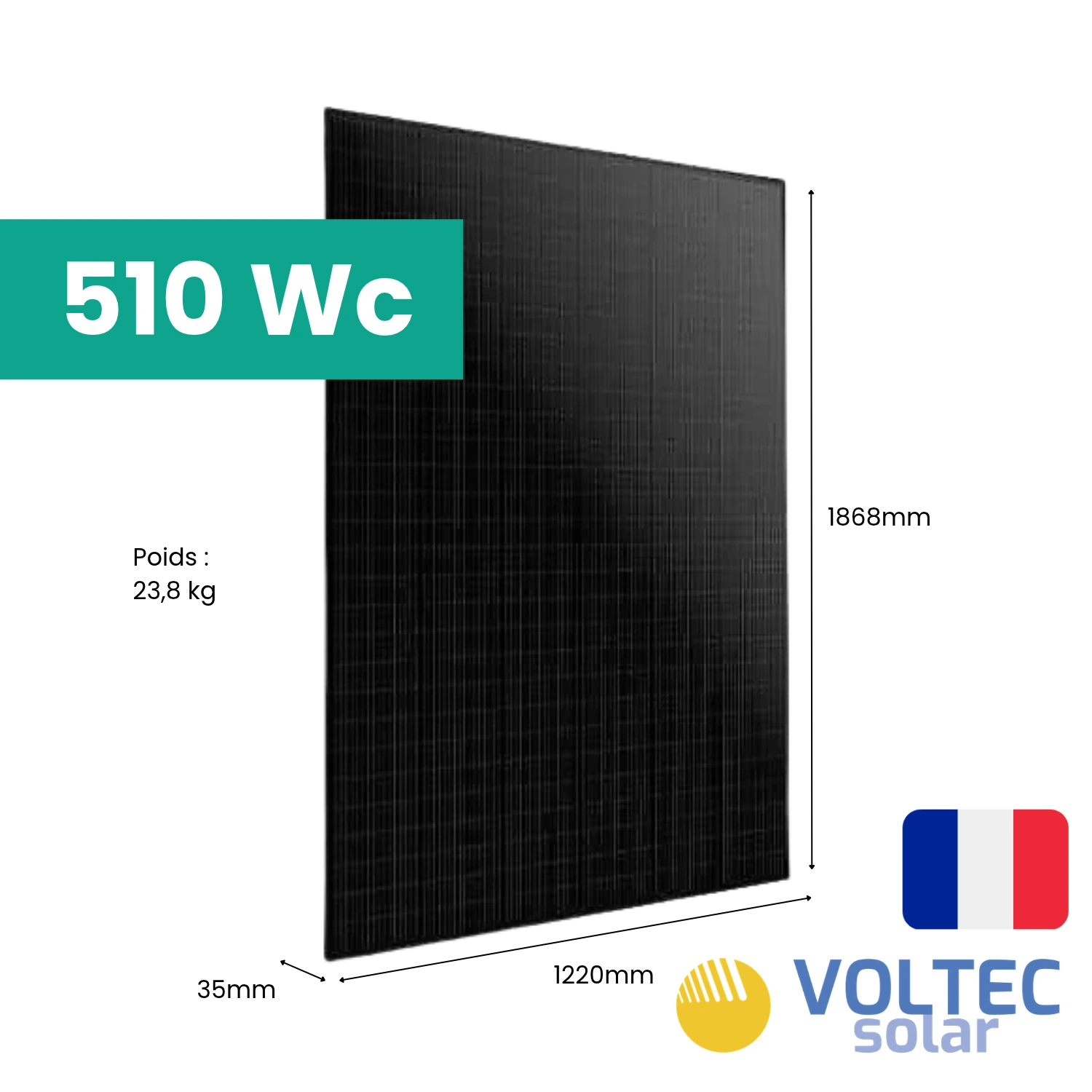 Dimensions et poids panneau solaire voltec solar