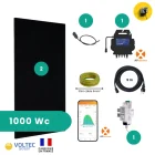 Composition kit solaire 2 panneaux, 1000wc
