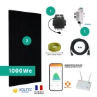 Composition kit solaire 2 panneaux solaires 1000 WC