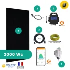 composition d'un kit solaire 2000wc 4 panneaux français éligibles tva 5,5%