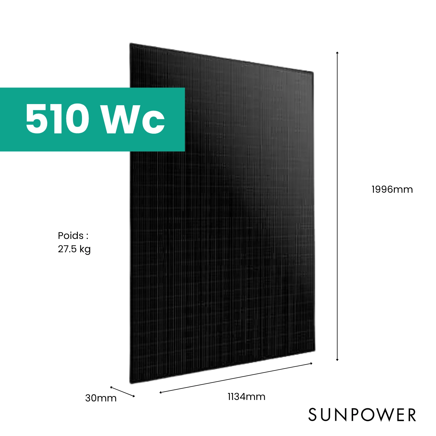 Panneau Sunpower 510Wc