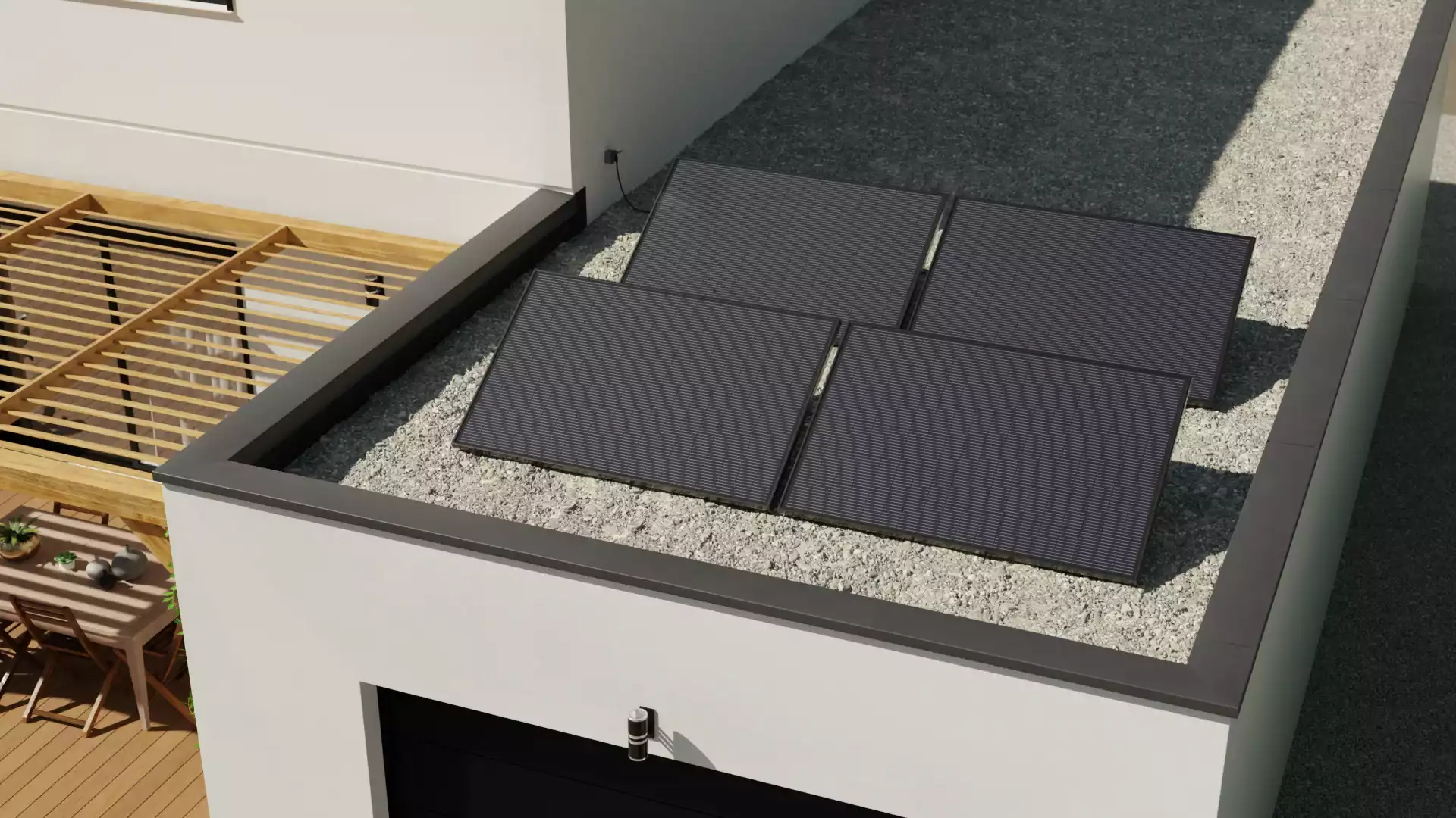 panneaux solaires sur toit plat plug and play