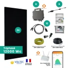 Composition kit solaire 24 panneaux solaires triphasé
