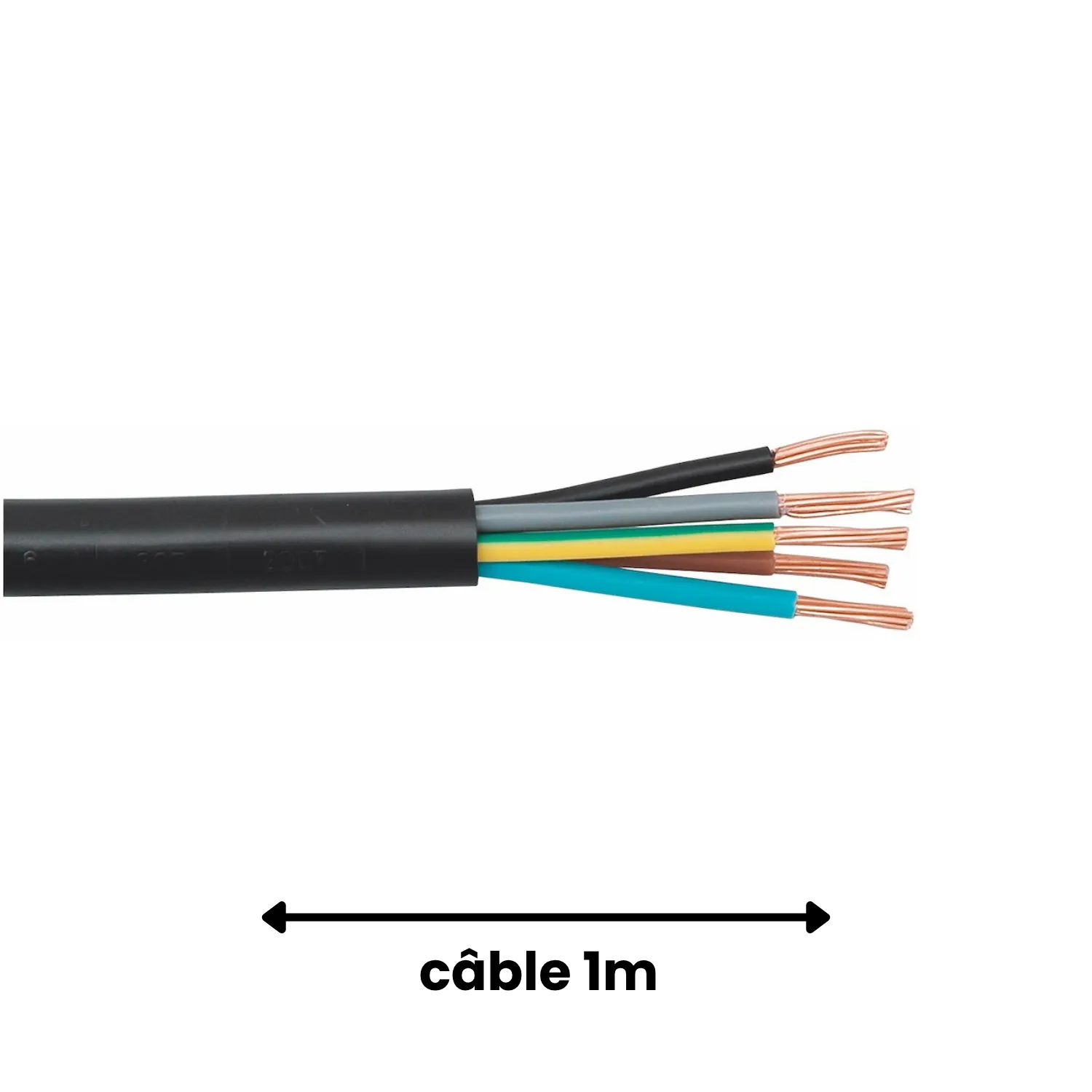 Câble 5G2.5 H07RNF Souple - 1M