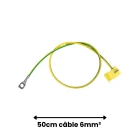 Câble souple 6mm² de 500mm avec cosse et connecteur rapide
