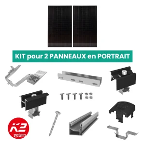 Kit de fixation Tuiles - K2 Systems - 1 X 2 panneau en portrait