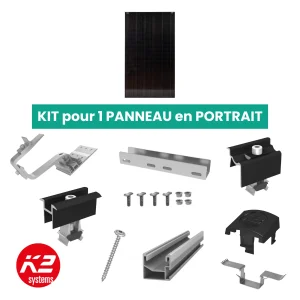 Kit de fixation tuiles - K2 Systems - 1 X 1 panneau en portrait
