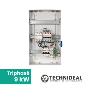TECHNIDEAL – Coffret AC 0-9K – triphasé – Parafoudre AC – 20A – 30mA haute immunité Compatible avec micro onduleur APS QT2 + PLACE PASSERELLE