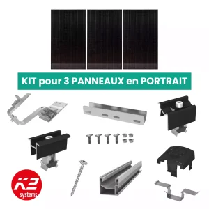 Kit de fixation Tuiles - K2 Systems - 1 X 3 panneau en portrait