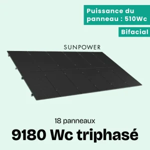 Kit solaire 9180Wc E9180 Triphasé - SUNPOWER