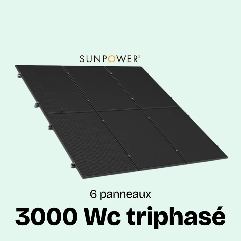 SUNETHIC Kit solaire 3000Wc E3000 Triphasé Sunpower SUNETHIC Kit solaire 3000Wc E3000 Triphasé Sunpower