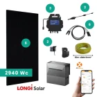 Kit solaire Plug and Play 2940 Wc E2940 LONGI SOLAR avec batterie ANKER 5,4 kWh