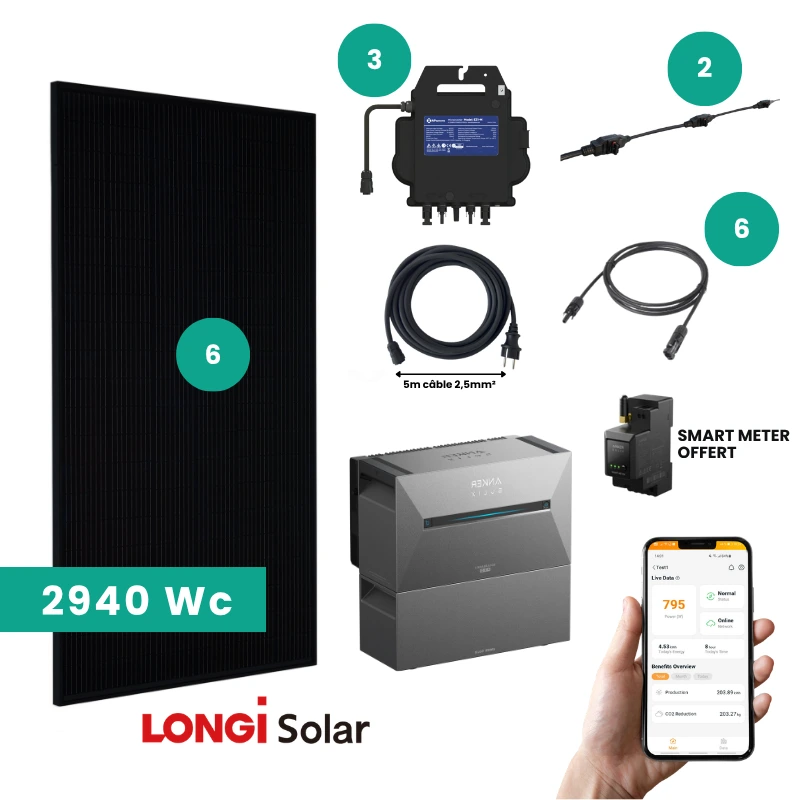 Kit solaire plug and play autoconsommation batterie
