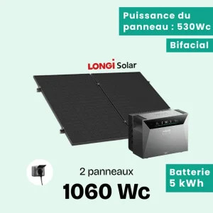 Kit solaire E1060 et batterie Anker 4 PRO - Longi