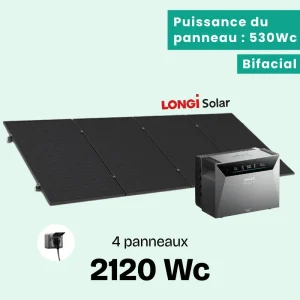Kit solaire E2120 et batterie Anker PRO 4 - Longi
