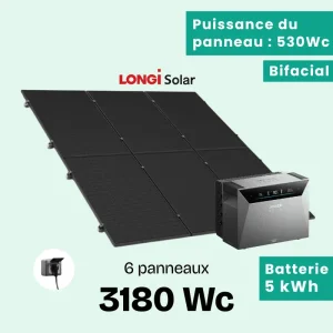 Kit solaire E3180 et batterie Anker PRO 4 - Longi