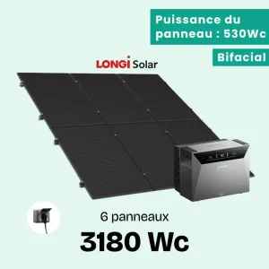 Kit solaire E3180 et batterie Anker PRO 4 - Longi